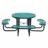 Vestil Metal Round Picnic Table, 81-1/4", green PT-MX-RT-46-GN